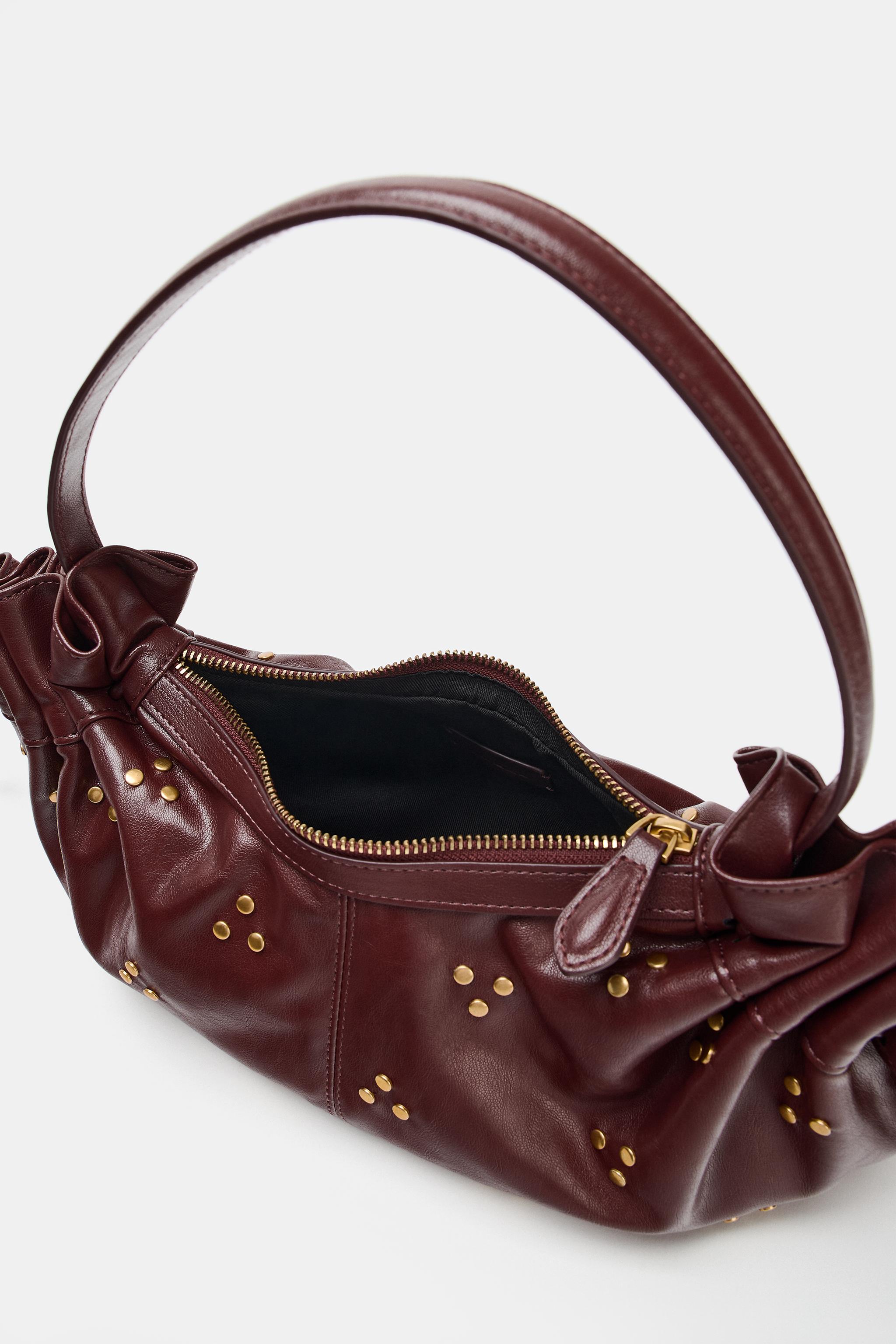 STUDDED GATHERED SHOULDER BAG